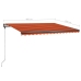 Toldo de pie retráctil manual naranja y marrón 400x300 cm