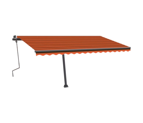 Toldo de pie retráctil manual naranja y marrón 400x300 cm