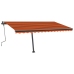 Toldo de pie retráctil manual naranja y marrón 400x300 cm