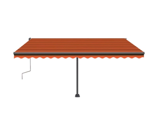 Toldo de pie retráctil manual naranja y marrón 400x300 cm