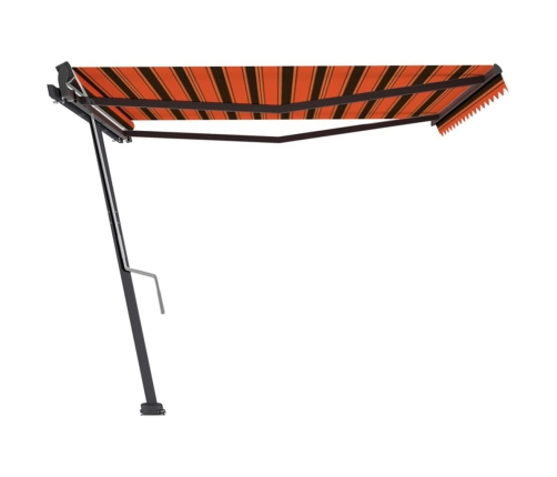 Toldo de pie retráctil manual naranja y marrón 400x300 cm