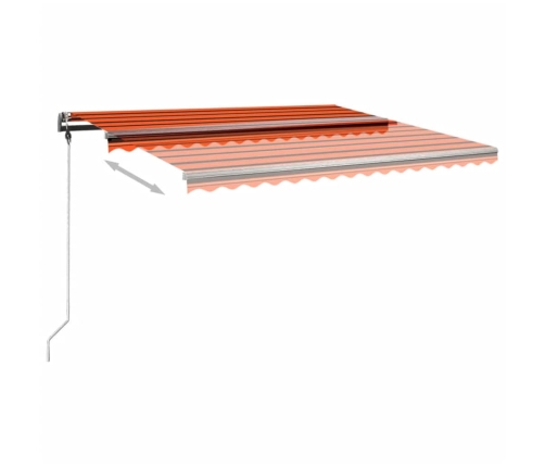 Toldo de pie retráctil manual naranja y marrón 400x300 cm