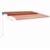 Toldo de pie retráctil manual naranja y marrón 400x300 cm