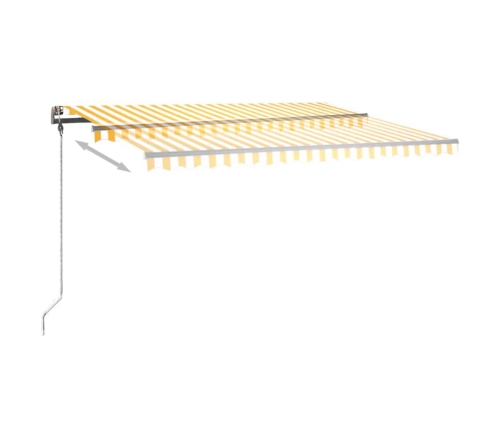 Toldo manual retráctil con LED amarillo y blanco 400x300 cm