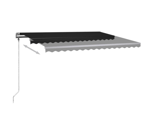 Toldo retráctil manual con LED gris antracita 400x300 cm