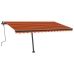 Toldo manual retráctil con LED naranja y marrón 400x300 cm