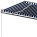 Toldo de pie automático azul y blanco 400x300 cm