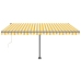 Toldo de pie automático amarillo y blanco 400x300 cm