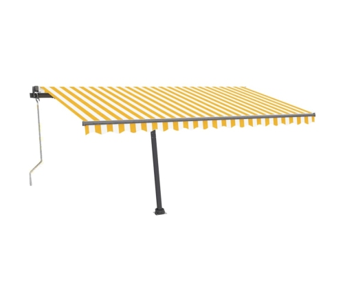 Toldo de pie automático amarillo y blanco 400x300 cm