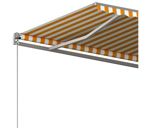 Toldo de pie automático amarillo y blanco 400x300 cm