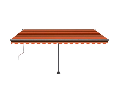 Toldo de pie automático naranja y marrón 400x300 cm