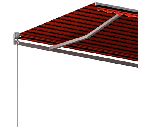 Toldo de pie automático naranja y marrón 400x300 cm