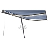 Toldo automático LED sensor de viento azul y blanco 400x300 cm