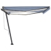 Toldo automático LED sensor de viento azul y blanco 400x300 cm