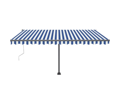 Toldo automático LED sensor de viento azul y blanco 400x300 cm