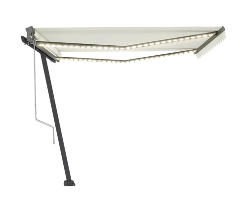 Toldo automático con LED sensor de viento crema 400x300 cm