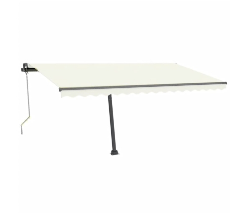 Toldo automático con LED sensor de viento crema 400x300 cm