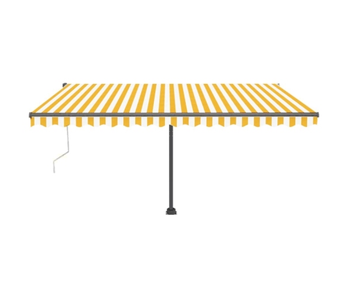 Toldo automático LED sensor de viento amarillo blanco 400x300cm