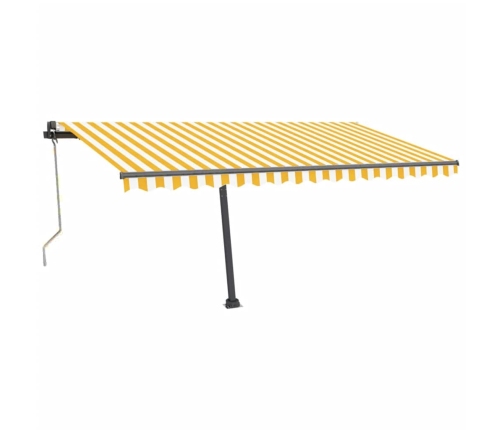 Toldo automático LED sensor de viento amarillo blanco 400x300cm