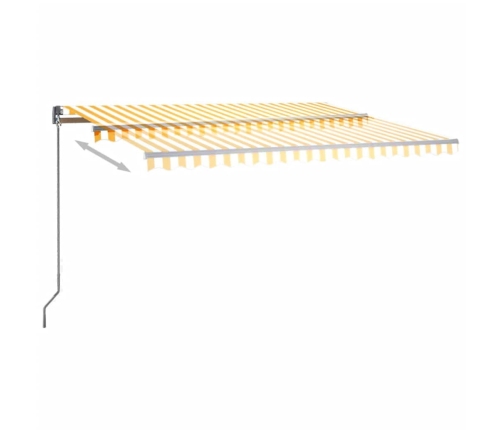 Toldo automático LED sensor de viento amarillo blanco 400x300cm