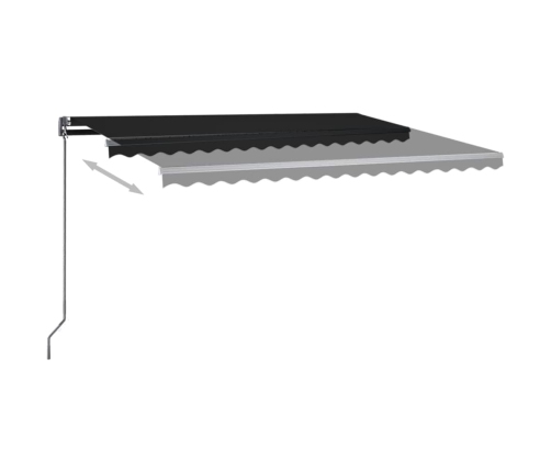 Toldo automático LED sensor de viento gris antracita 400x300 cm