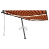 Toldo automático LED sensor de viento naranja marrón 400x300 cm