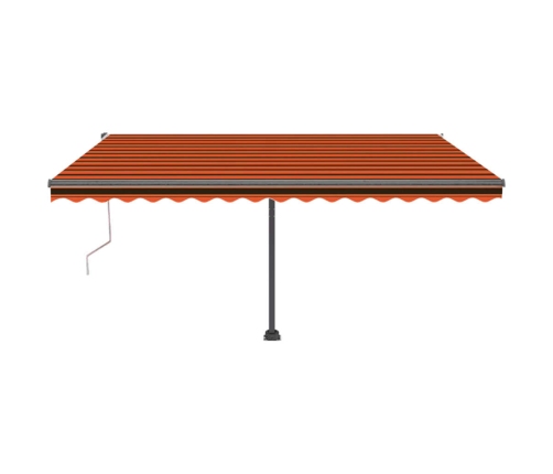 Toldo automático LED sensor de viento naranja marrón 400x300 cm