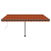 Toldo automático LED sensor de viento naranja marrón 400x300 cm