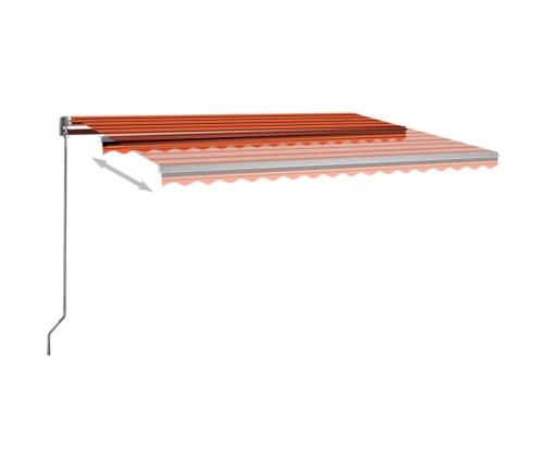 Toldo automático LED sensor de viento naranja marrón 400x300 cm