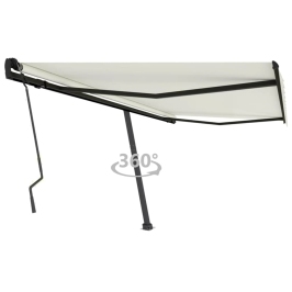 Toldo de pie retráctil manual crema 450x300 cm