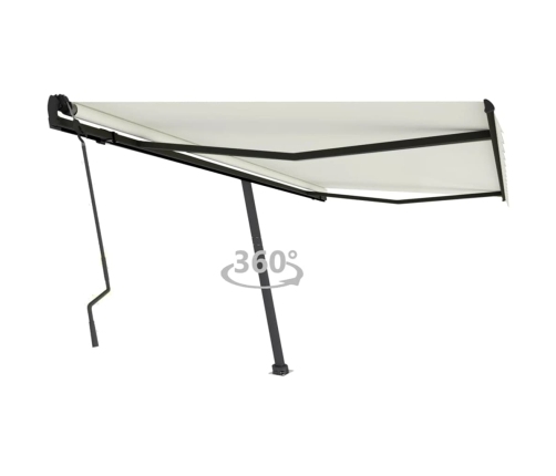 Toldo de pie retráctil manual crema 450x300 cm