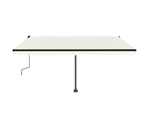 Toldo de pie retráctil manual crema 450x300 cm