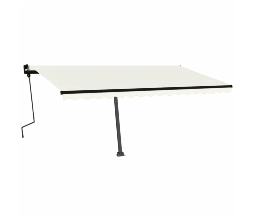 Toldo de pie retráctil manual crema 450x300 cm