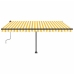 Toldo de pie retráctil manual amarillo y blanco 450x300 cm