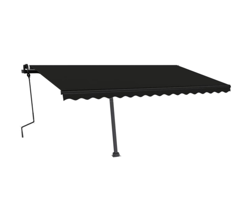 Toldo de pie retráctil manual gris antracita 450x300 cm