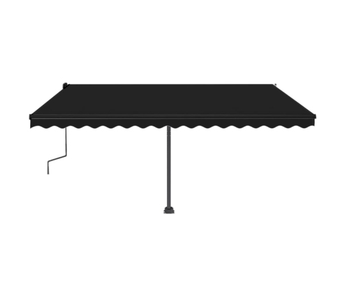 Toldo de pie retráctil manual gris antracita 450x300 cm