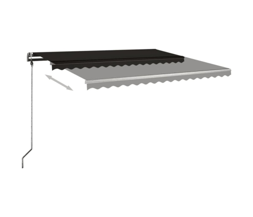 Toldo de pie retráctil manual gris antracita 450x300 cm