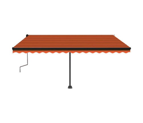 Toldo de pie retráctil manual naranja y marrón 450x300 cm