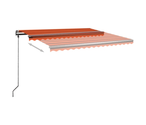 Toldo de pie retráctil manual naranja y marrón 450x300 cm