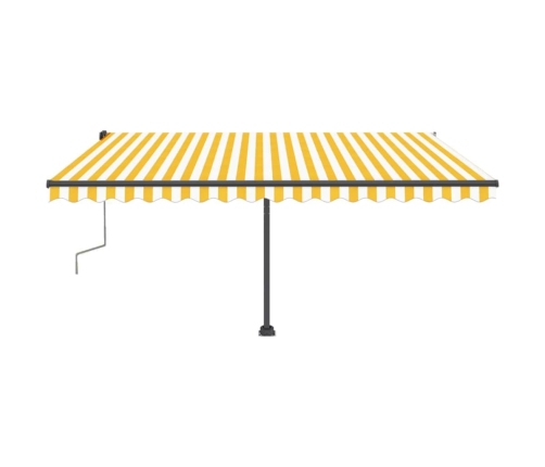 Toldo manual retráctil con LED amarillo y blanco 450x300 cm