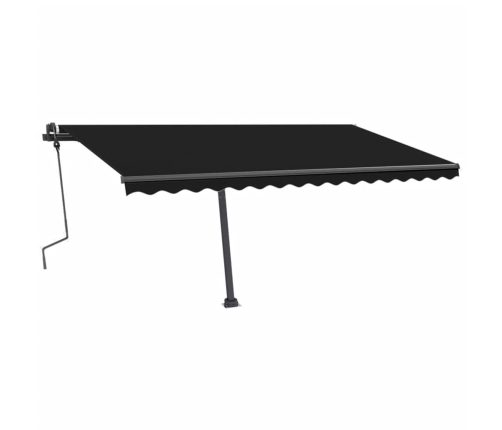 Toldo retráctil manual con luz LED gris antracita 450x300 cm