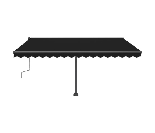 Toldo retráctil manual con luz LED gris antracita 450x300 cm