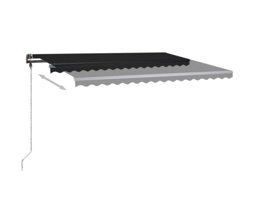 Toldo retráctil manual con luz LED gris antracita 450x300 cm