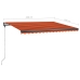 Toldo manual retráctil con LED naranja y marrón 450x300 cm