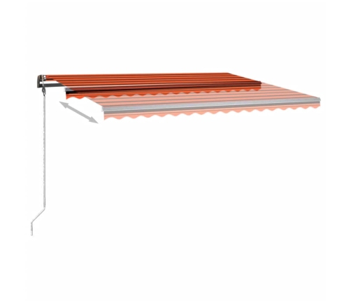 Toldo manual retráctil con LED naranja y marrón 450x300 cm