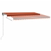 Toldo manual retráctil con LED naranja y marrón 450x300 cm