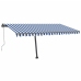 Toldo de pie automático azul y blanco 450x300 cm