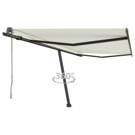 Toldo de pie automático crema 450x300 cm