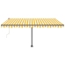 Toldo de pie automático amarillo y blanco 450x300 cm