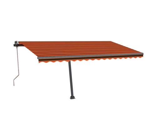 Toldo de pie automático naranja y marrón 450x300 cm